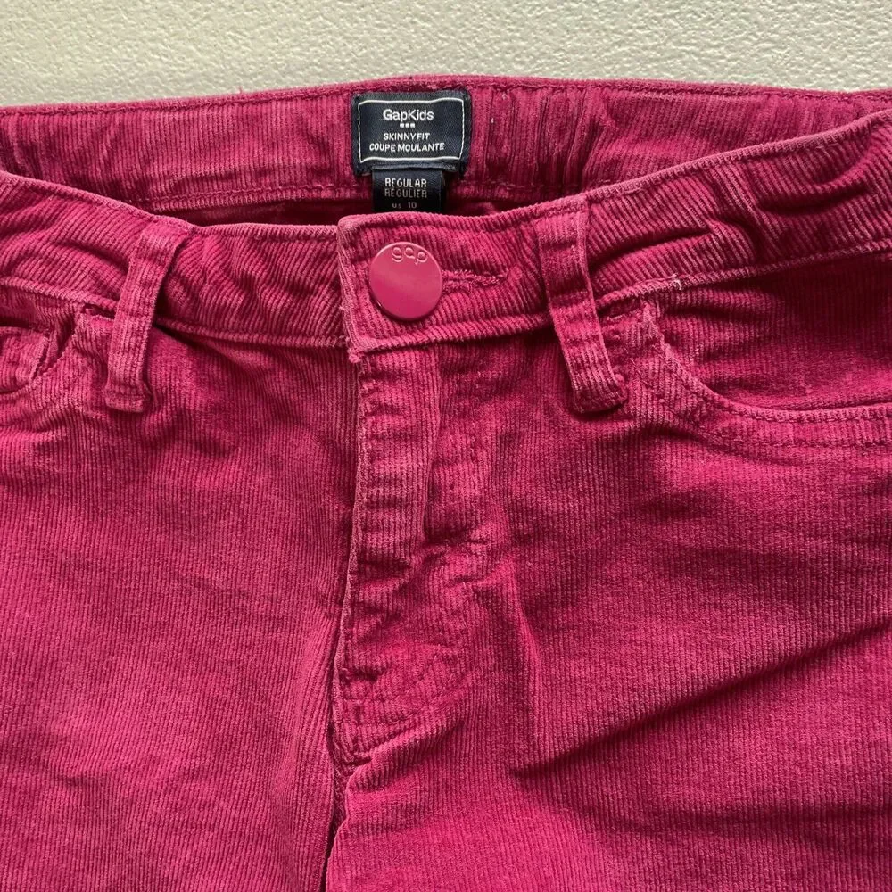 Gap Kids Girl Skinny Fit Corduroy Stretch Pants Purplish Pink Size 10